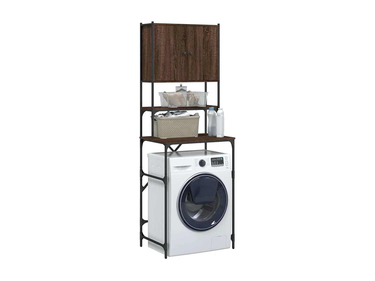 Armoire de machine à laver chêne marron 68x48,5x194 cm