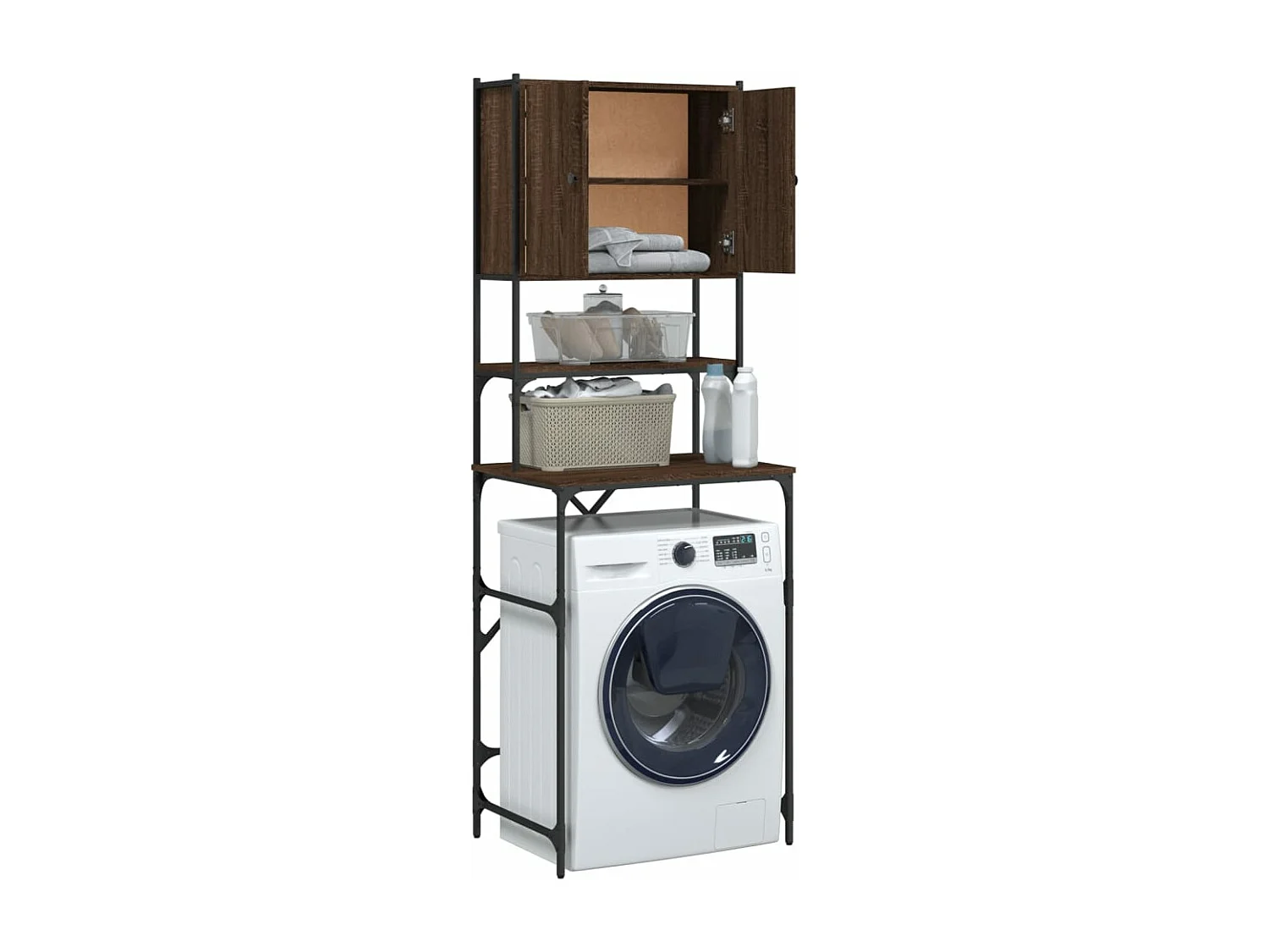 Armoire de machine à laver chêne marron 68x48,5x194 cm