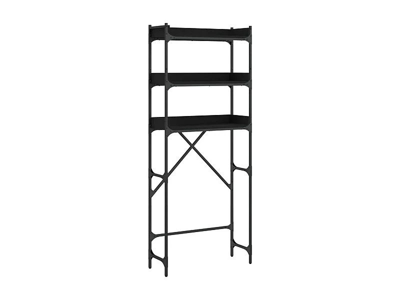 Estante para lavadora negro 67x25x163 cm de madera contrachapada