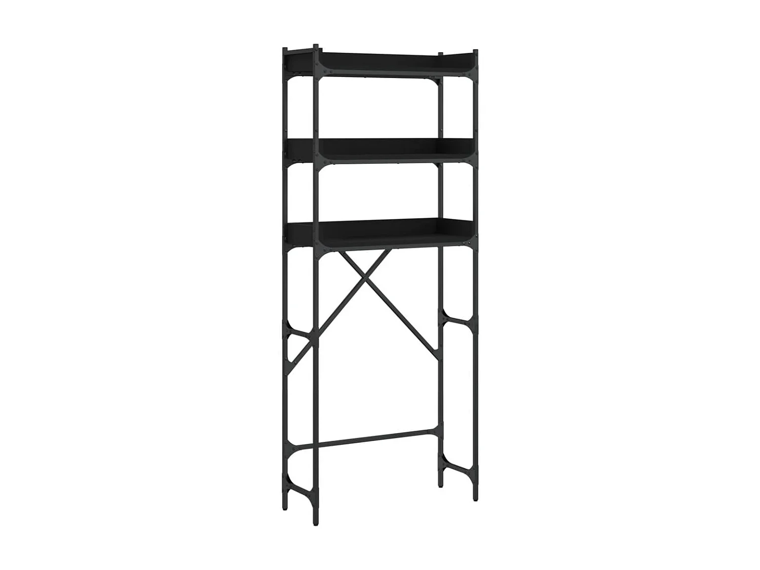 Estante para lavadora negro 67x25x163 cm de madera contrachapada