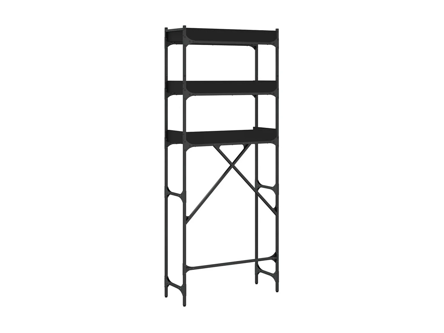 Étagère de lave-linge noir 67x25x163 cm bois d'ingénierie