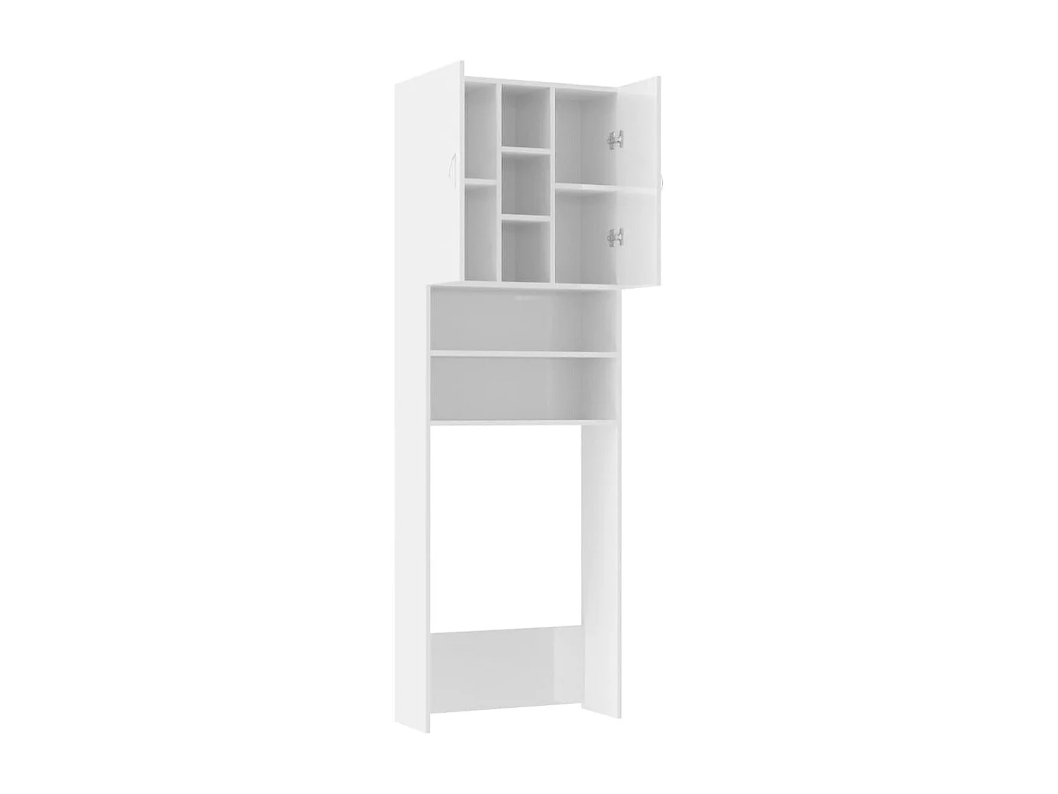 Mobile porta lavatrice bianco lucido 64x25,5x190 cm
