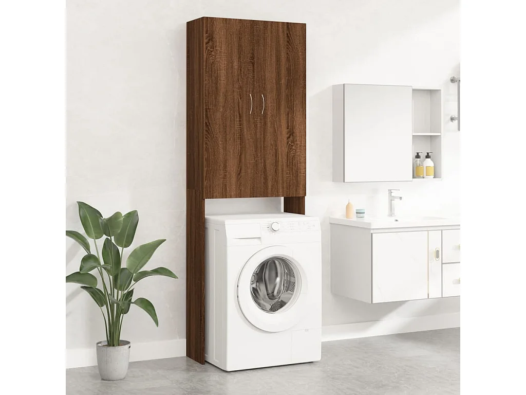 Mueble lavadora Roble marrón 64x25,5x190 cm