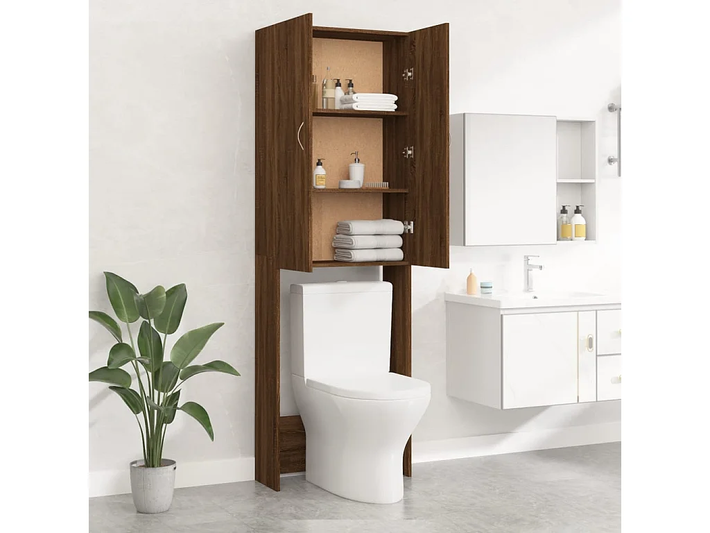 Mueble lavadora Roble marrón 64x25,5x190 cm