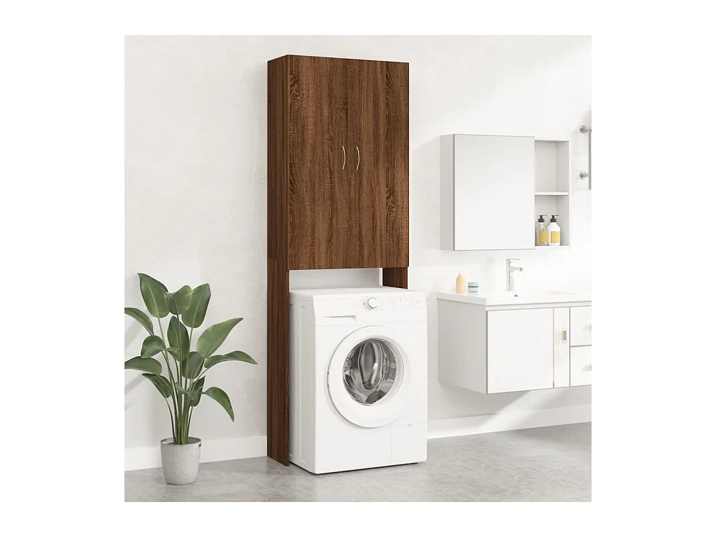Meuble pour machine à laver Chêne marron 64x25,5x190 cm