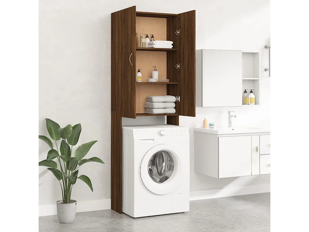 Meuble pour machine à laver Chêne marron 64x25,5x190 cm
