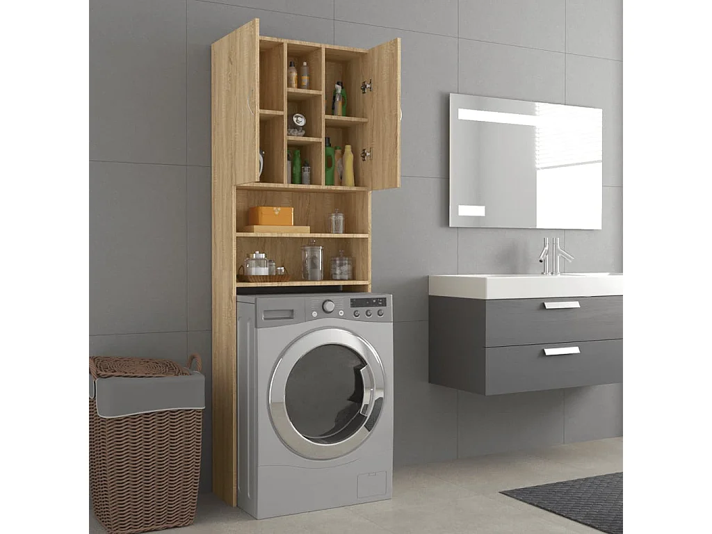 Mobile lavatrice Rovere Sonoma 64x25,5x190 cm