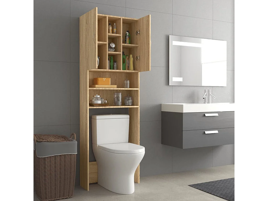 Mobile lavatrice Rovere Sonoma 64x25,5x190 cm