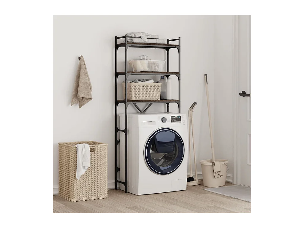 Étagère de lave-linge chêne marron 67x25x163 cm bois ingénierie