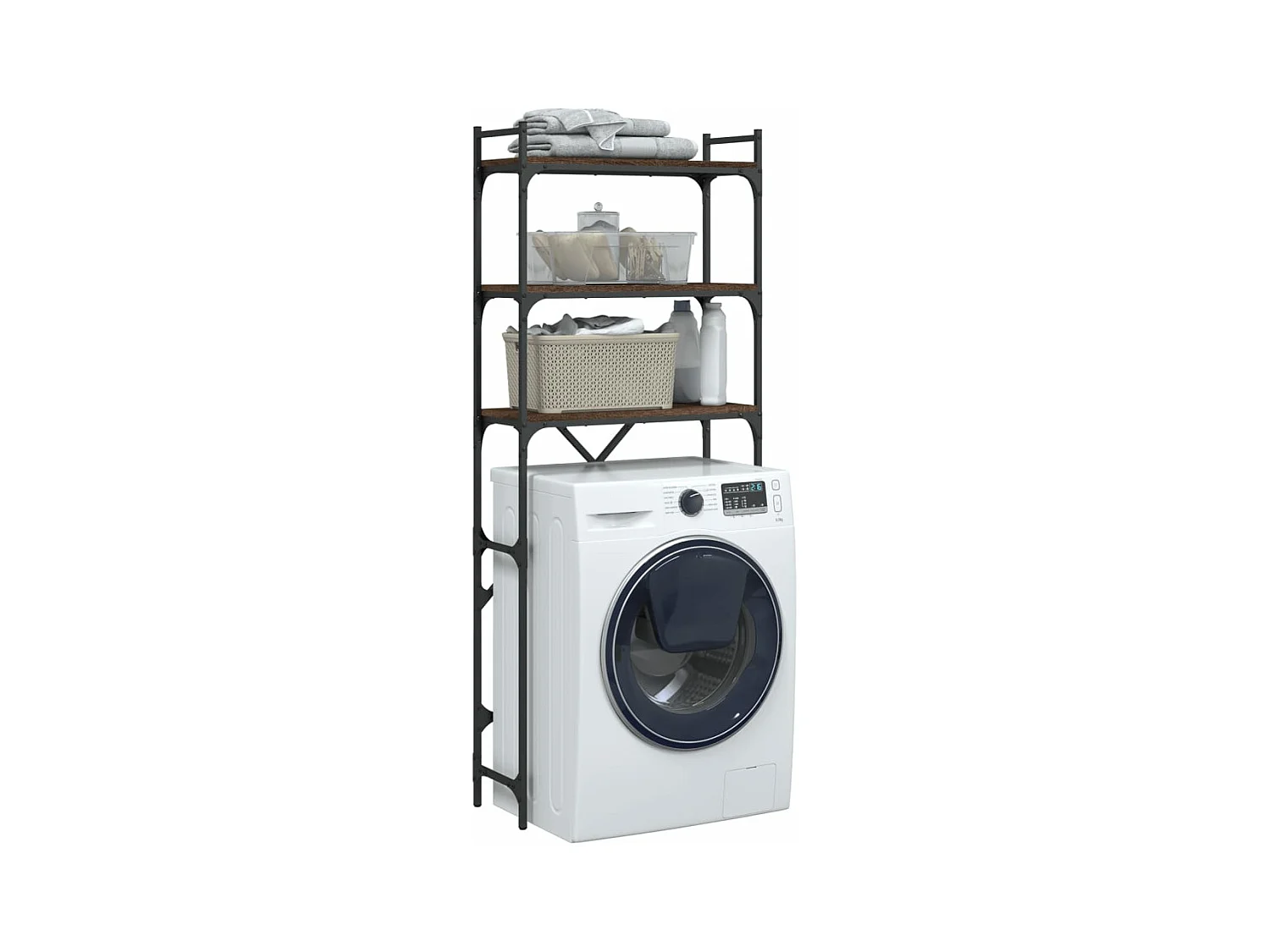 Étagère de lave-linge chêne marron 67x25x163 cm bois ingénierie