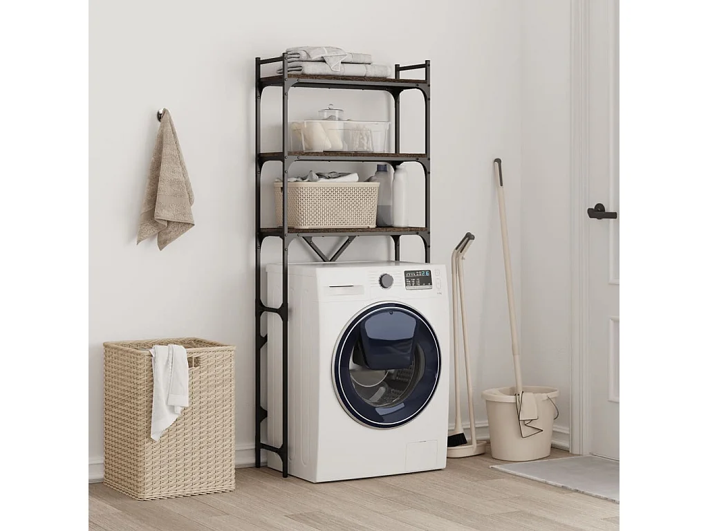 Étagère de lave-linge chêne marron 67x25x163 cm bois ingénierie