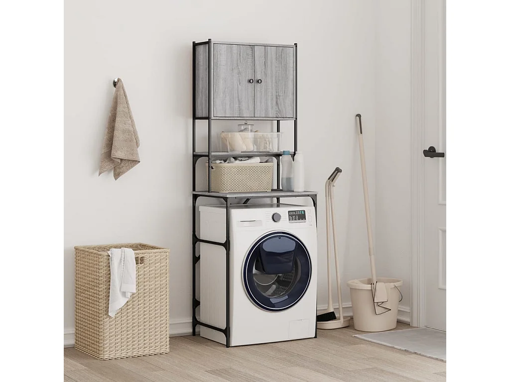 Mueble lavadora Sonoma gris 68x48,5x194 cm