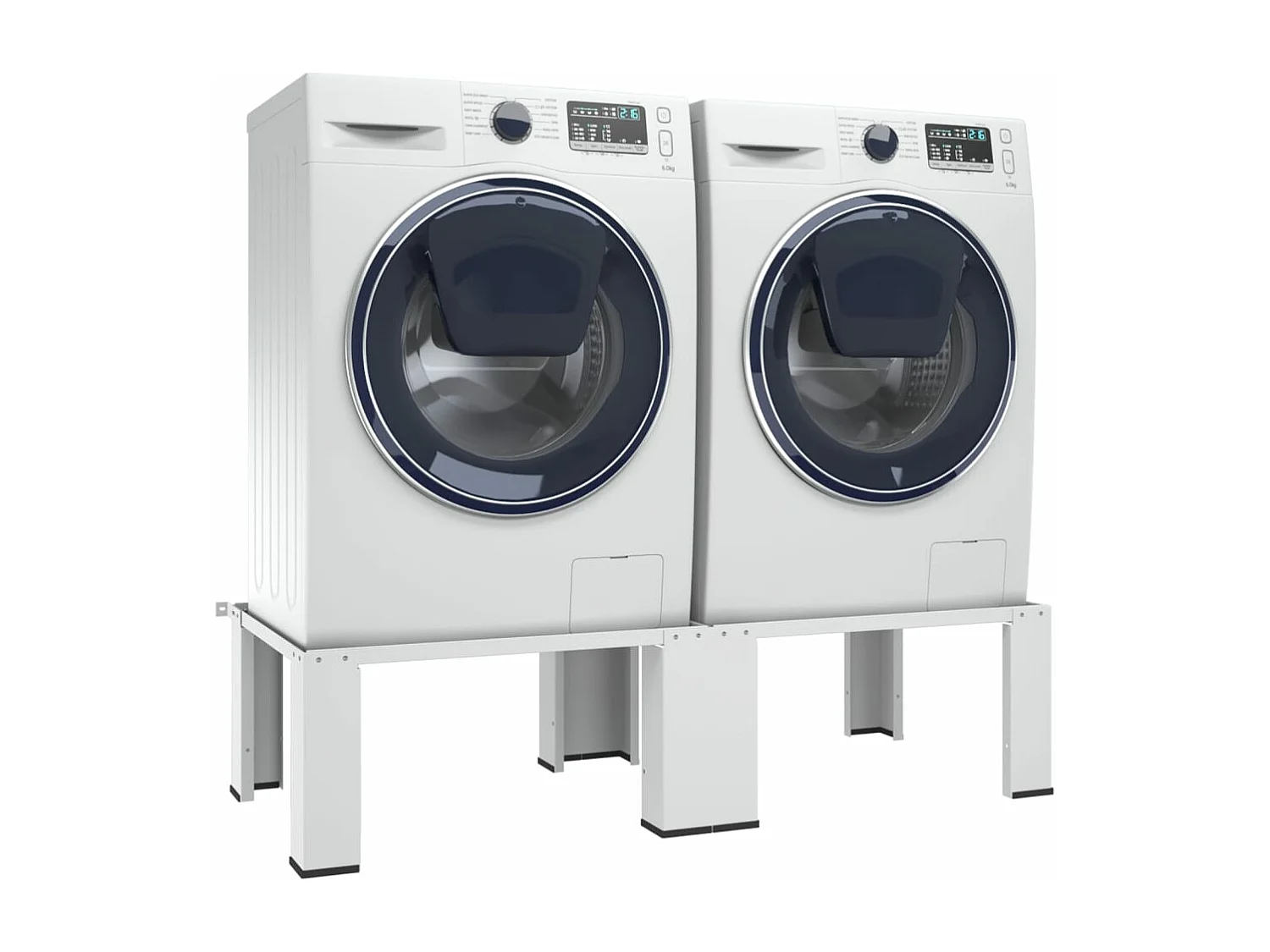 Socle double pour lave-linge et sèche-linge Blanc