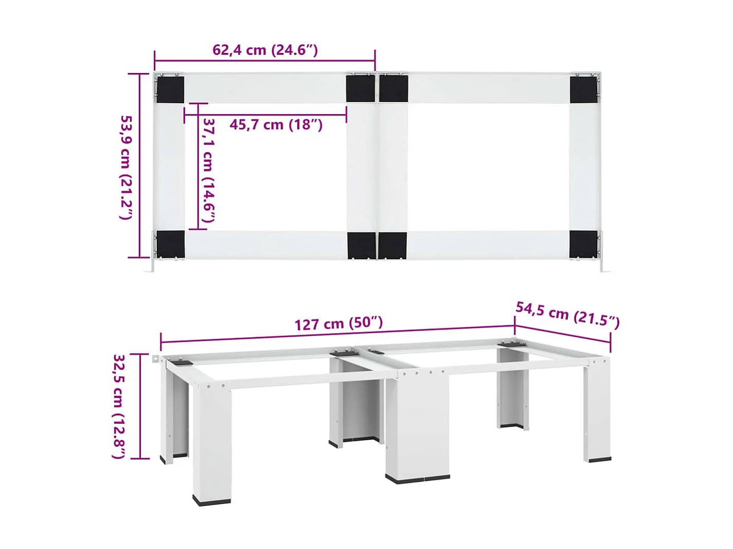 Socle double pour lave-linge et sèche-linge Blanc