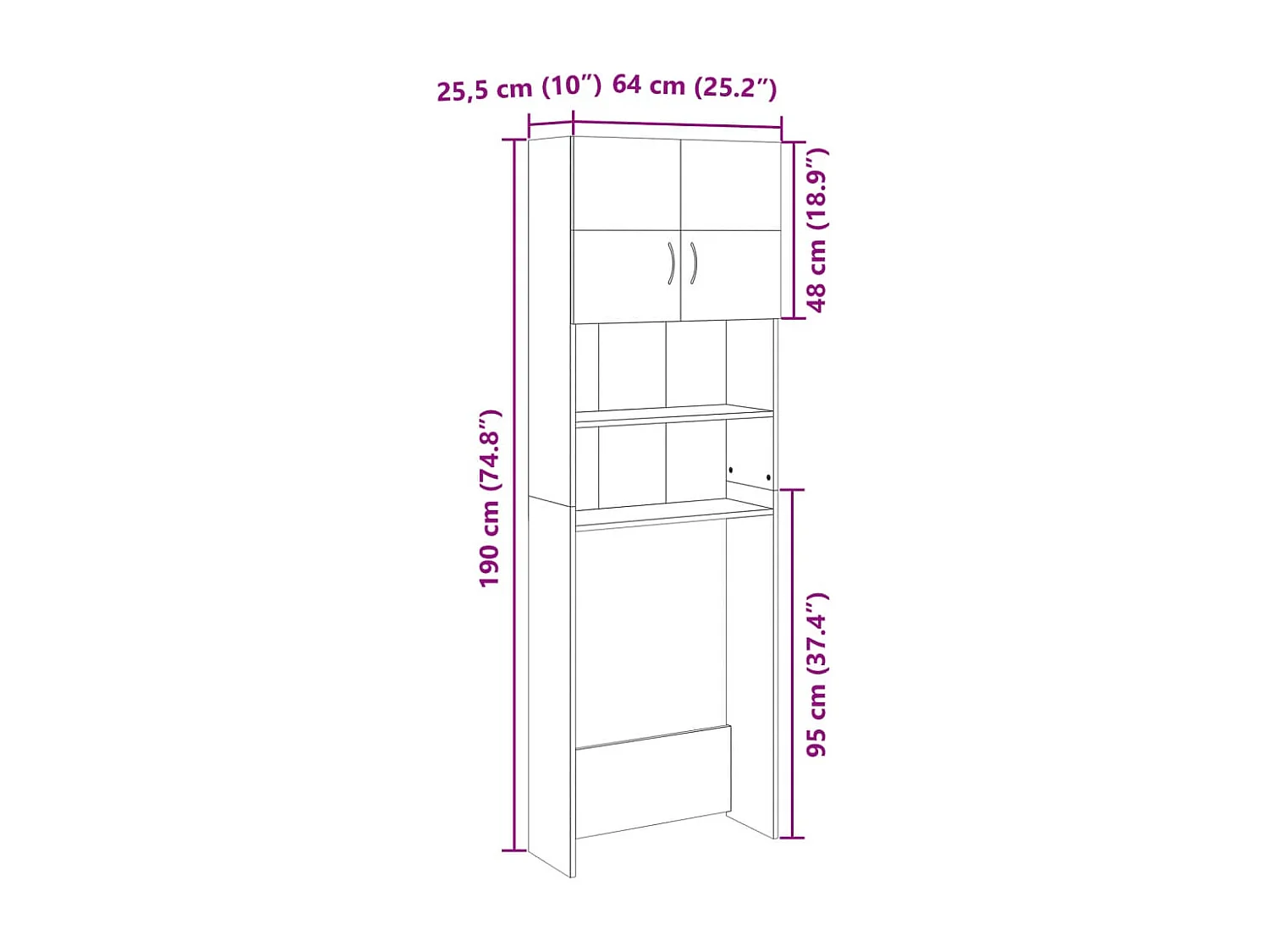 Mobile per lavatrice Rovere Sonoma Multistrato