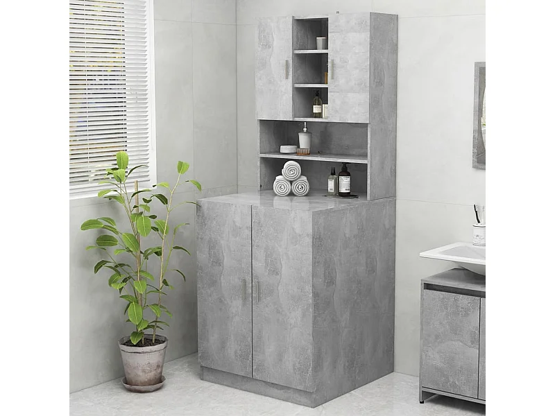 Meuble pour machine à laver Gris béton 70,5x25,5x90 cm