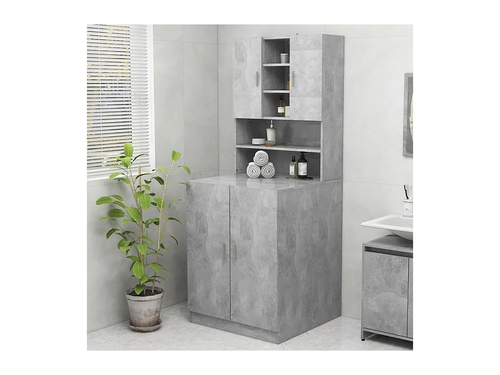 Meuble pour machine à laver Gris béton 70,5x25,5x90 cm