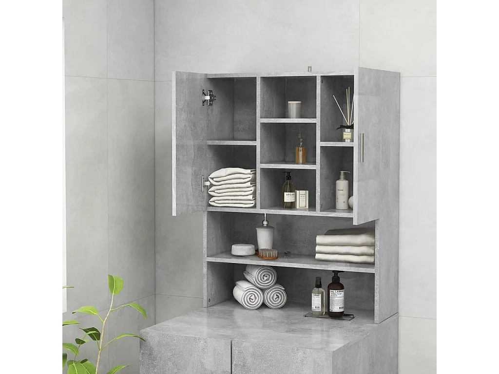 Meuble pour machine à laver Gris béton 70,5x25,5x90 cm