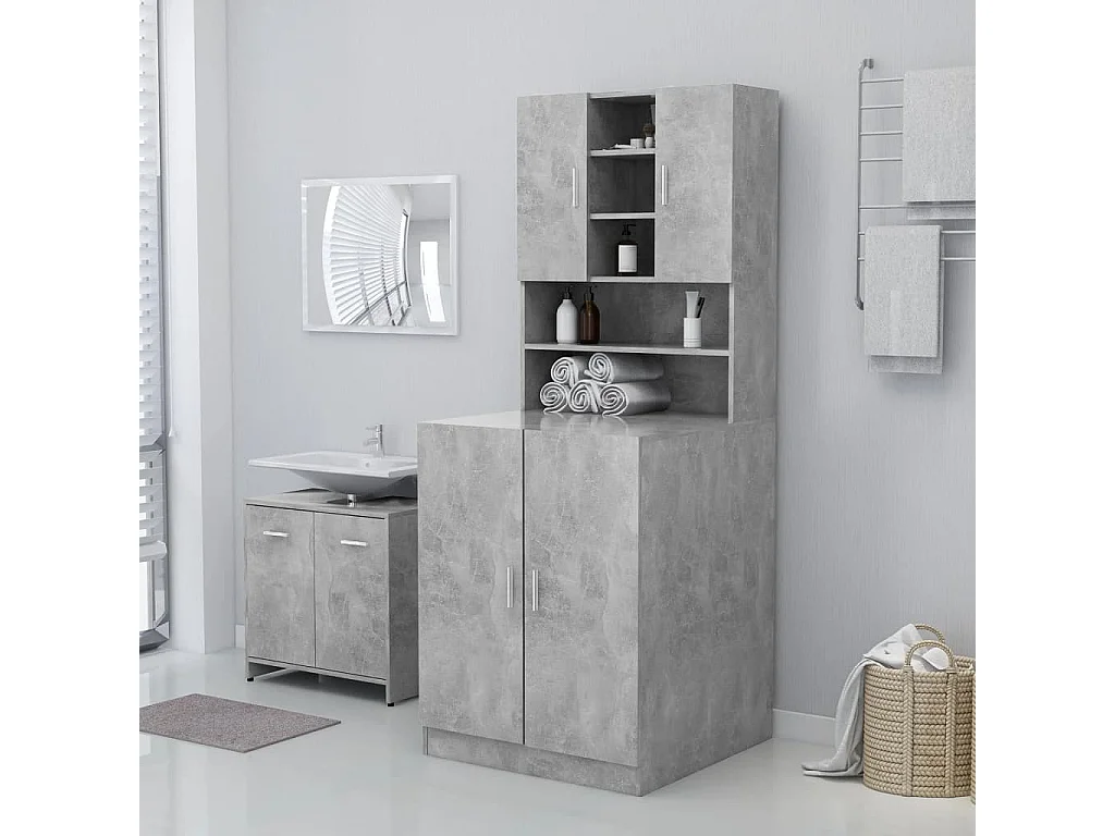 Wasmachinekast Betongrijs