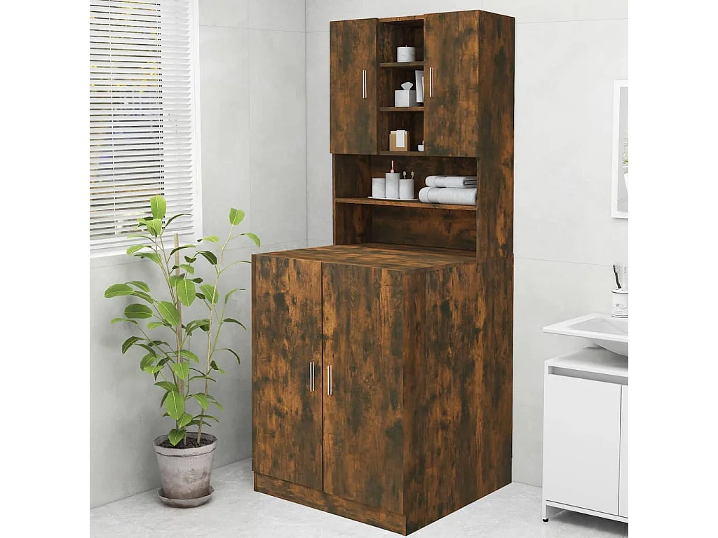 Meuble pour machine à laver Chêne fumé 70,5x25,5x90 cm