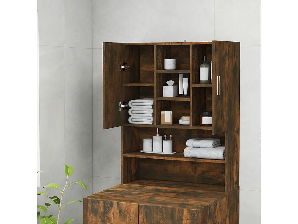 Meuble pour machine à laver Chêne fumé 70,5x25,5x90 cm