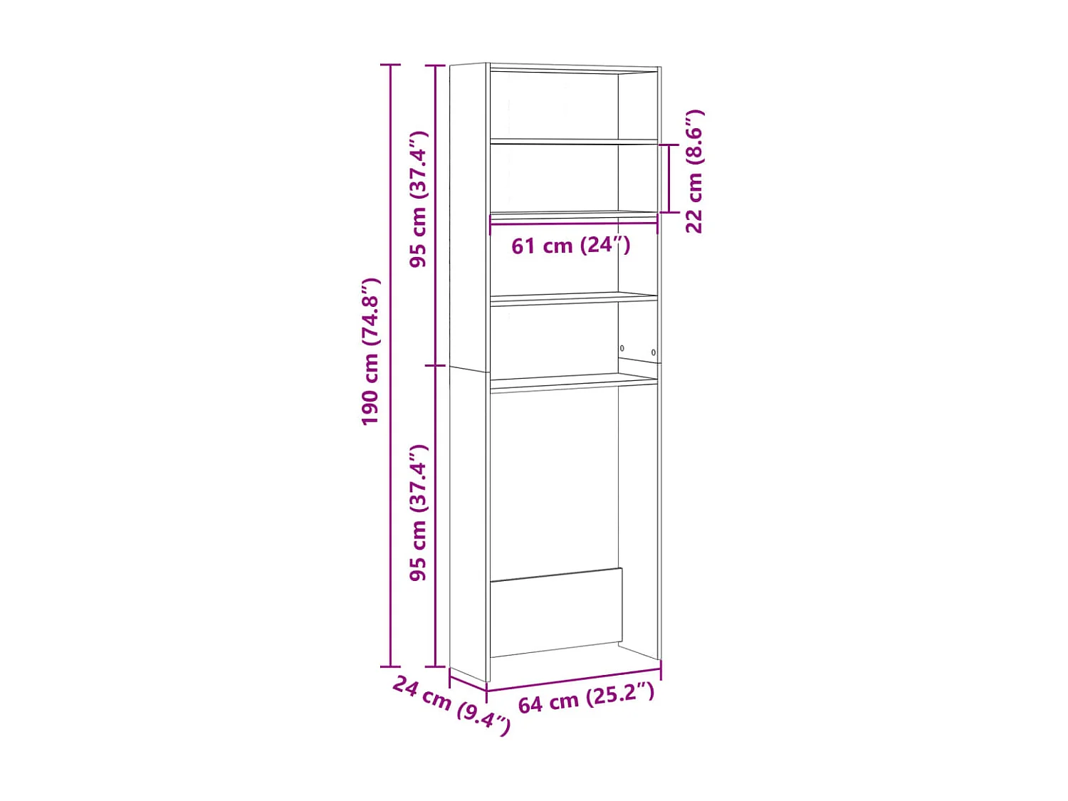 Wasmachinekast Sonoma eiken parket