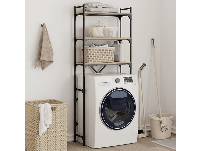 Étagère de lave-linge chêne sonoma 67x25x163 cm bois ingénierie