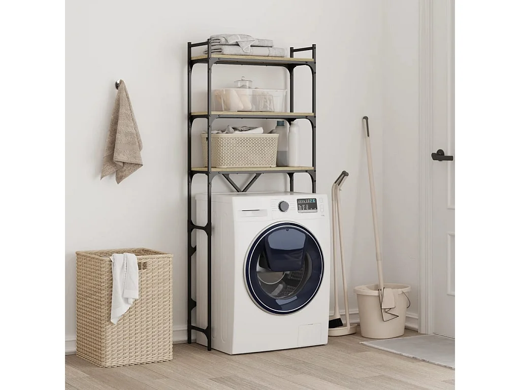 Étagère de lave-linge chêne sonoma 67x25x163 cm bois ingénierie