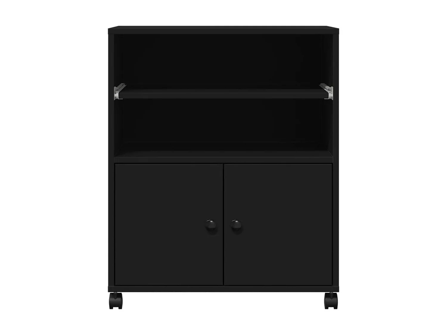 Support d'imprimante avec roulettes noir 60x48x74 cm