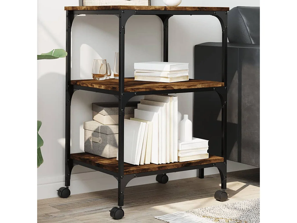 Druckerunterstützung 3 Ebenen Räuchereiche 50x41x75 cm