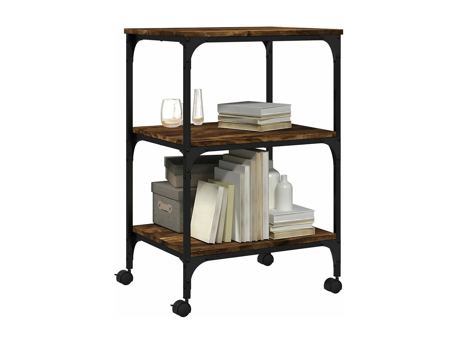 Druckerunterstützung 3 Ebenen Räuchereiche 50x41x75 cm