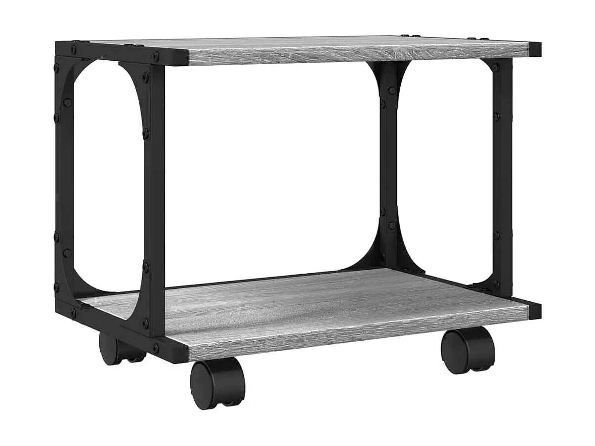 Support d'imprimante à 2 niveaux sonoma gris 41x28x33,5 cm