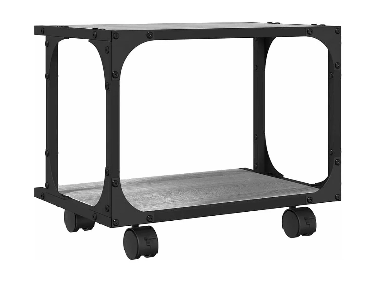 Support d'imprimante à 2 niveaux sonoma gris 41x28x33,5 cm