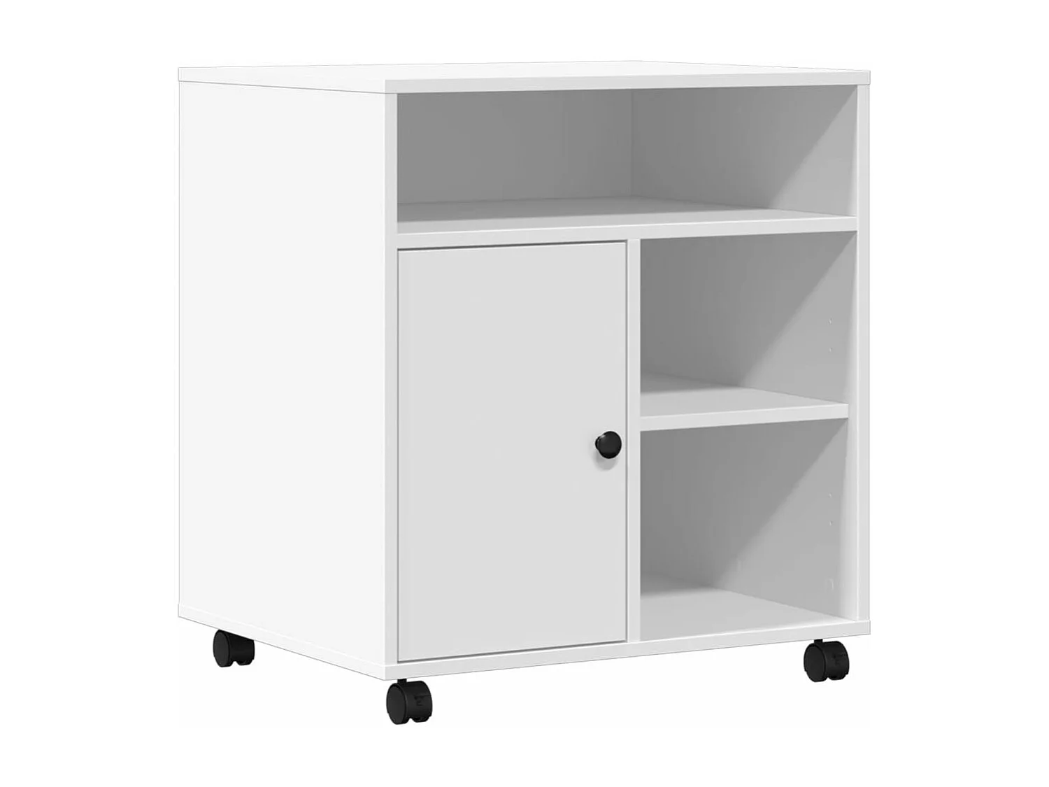 Supporto per stampante con ruote bianco 60x50x67 cm