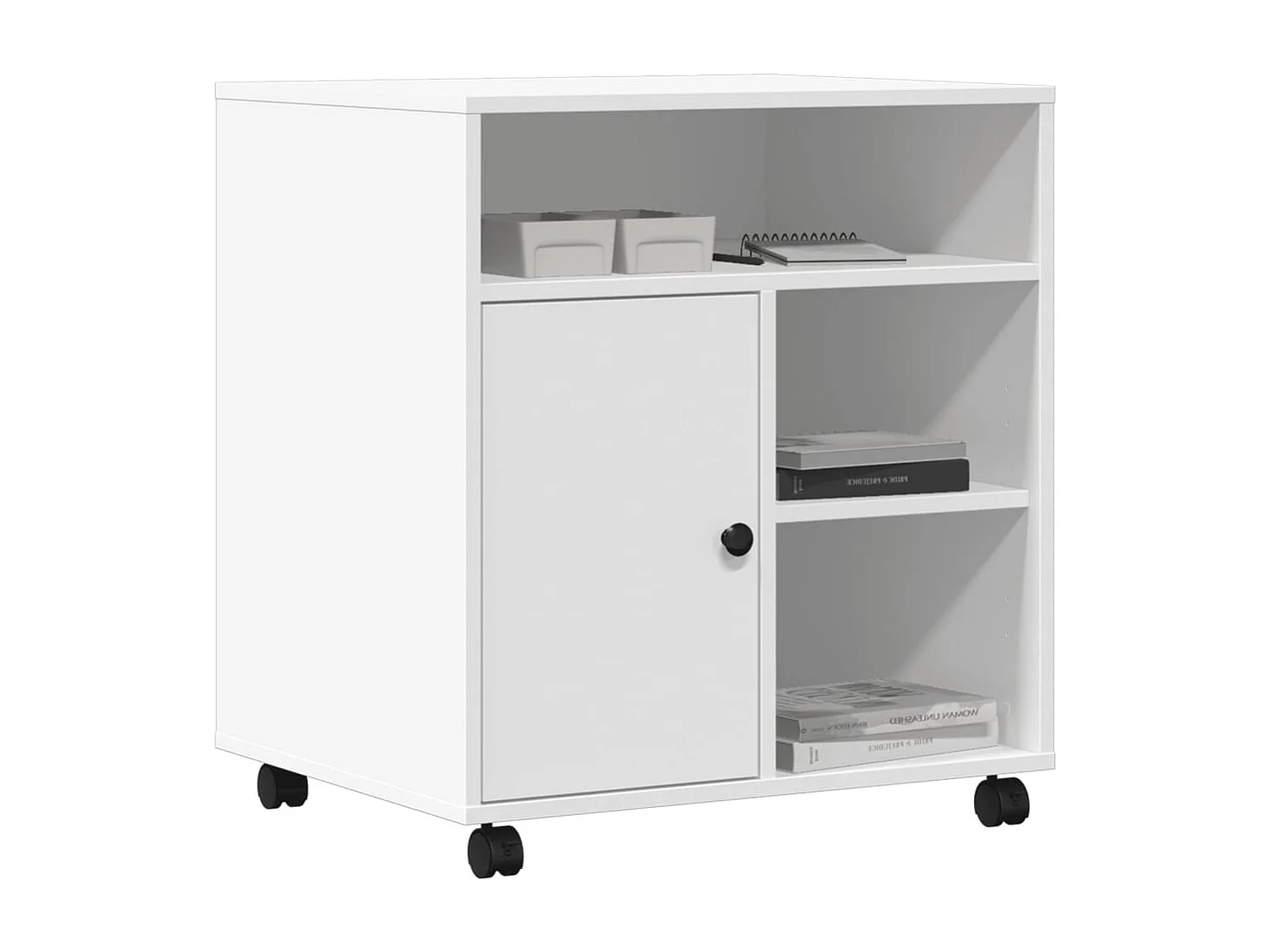 Supporto per stampante con ruote bianco 60x50x67 cm