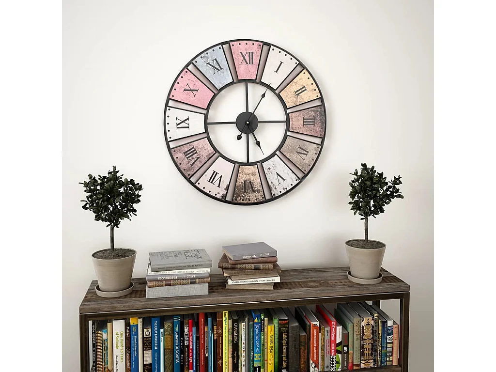 Reloj de pared vintage con movimiento de cuarzo 60 cm XXL