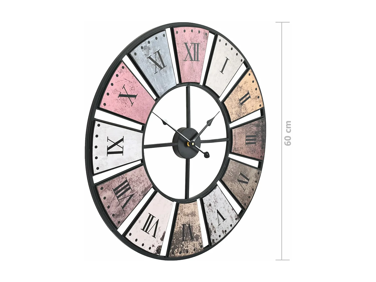 Reloj de pared vintage con movimiento de cuarzo 60 cm XXL