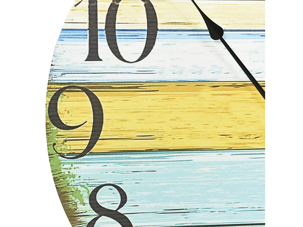 Reloj de pared Multicolor 60 cm MDF