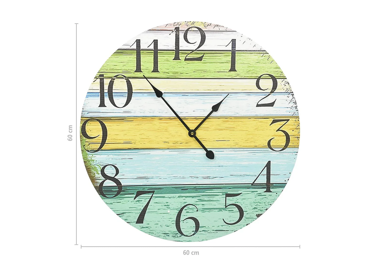 Relógio de parede Multicolor MDF 60 cm