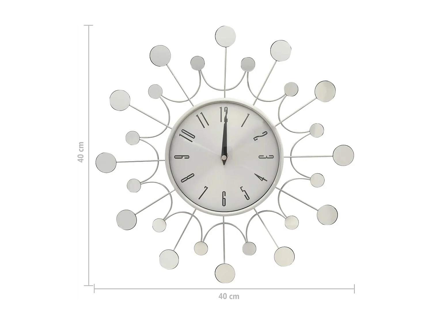 325165 Orologio da parete Argento 40 cm Metallo