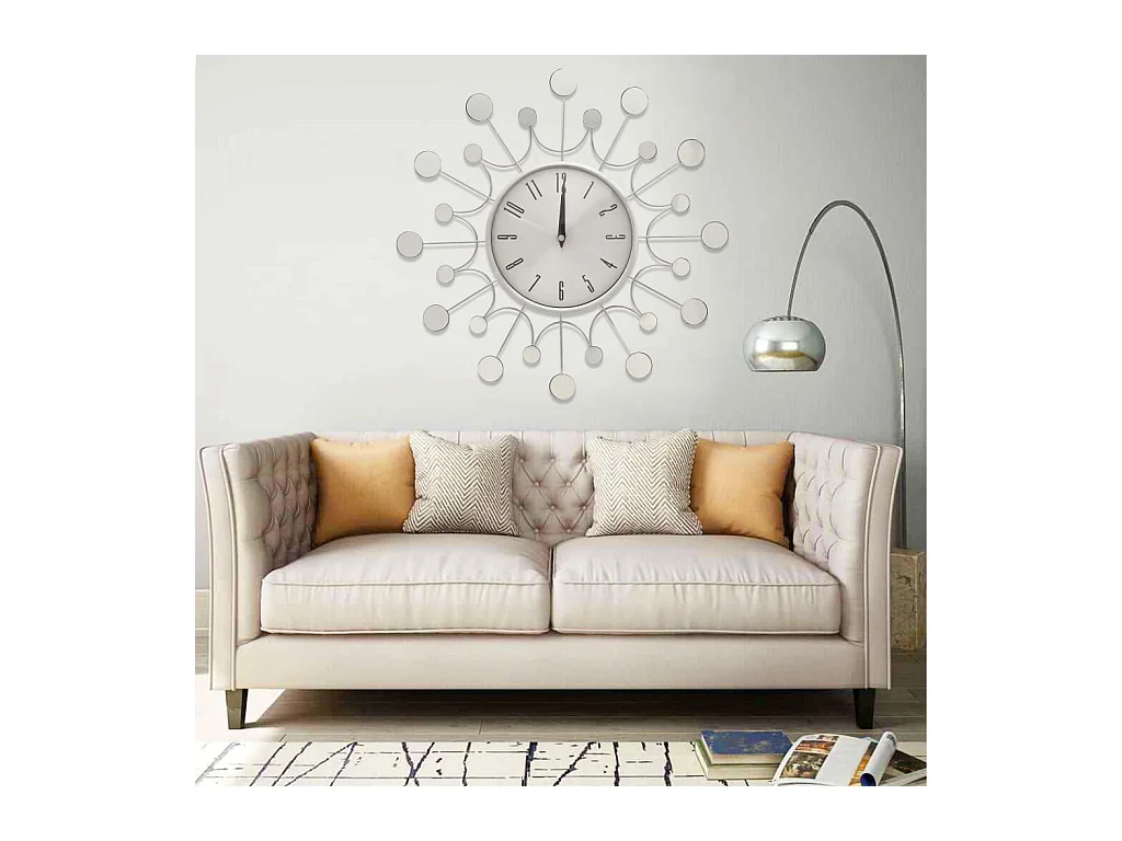 325165 Wall Clock Silver 40 cm Metal