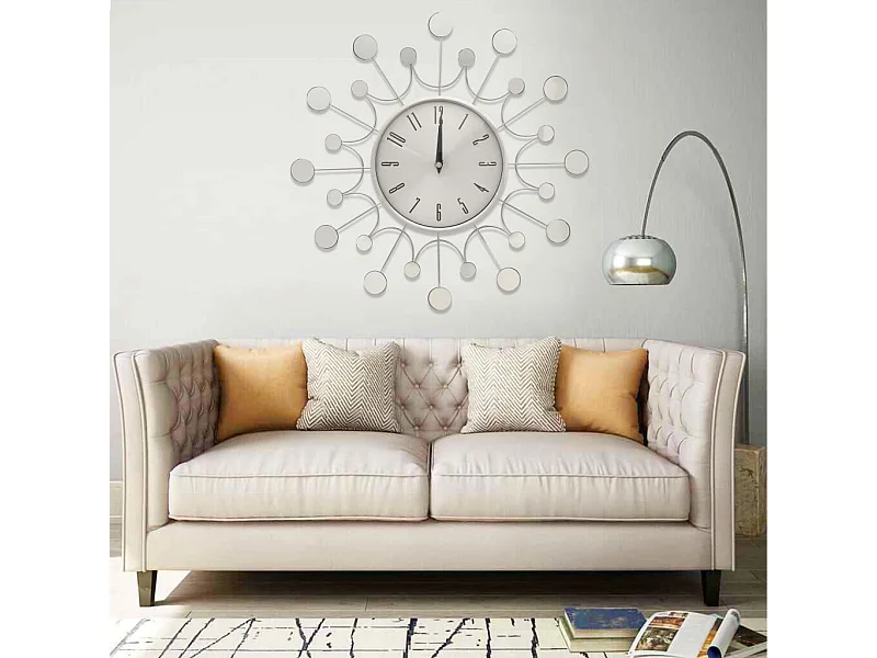325165 Wall Clock Silver 40 cm Metal