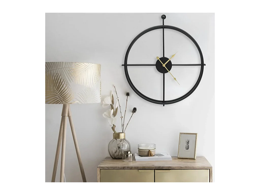 Horloge murale Noir 52 cm Fer