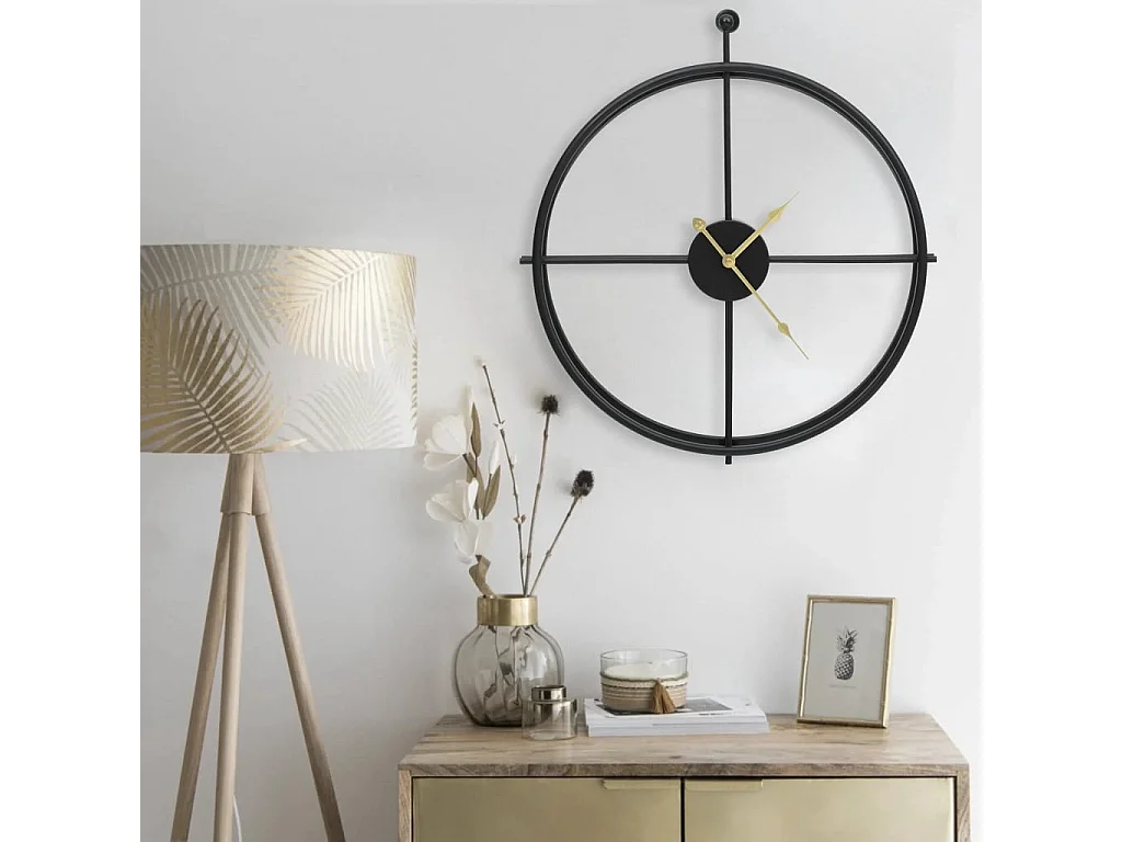 Horloge murale Noir 52 cm Fer