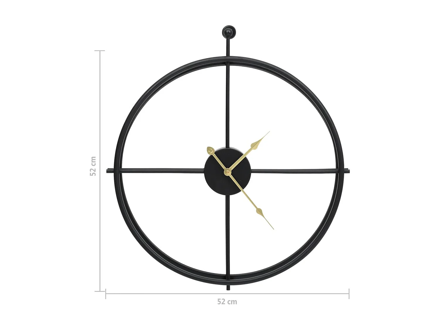 Horloge murale Noir 52 cm Fer