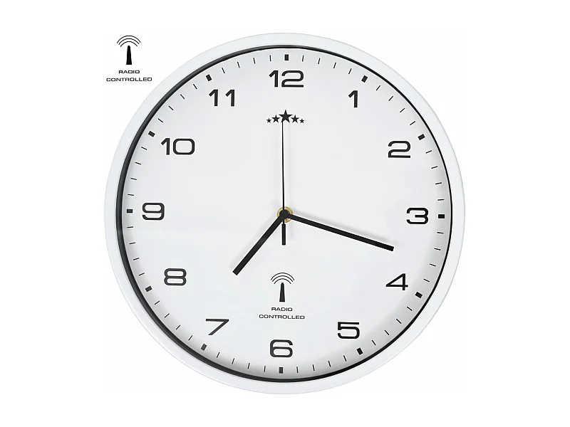 Horloge murale radioguidée avec mouvement à quartz 31 cm Blanc