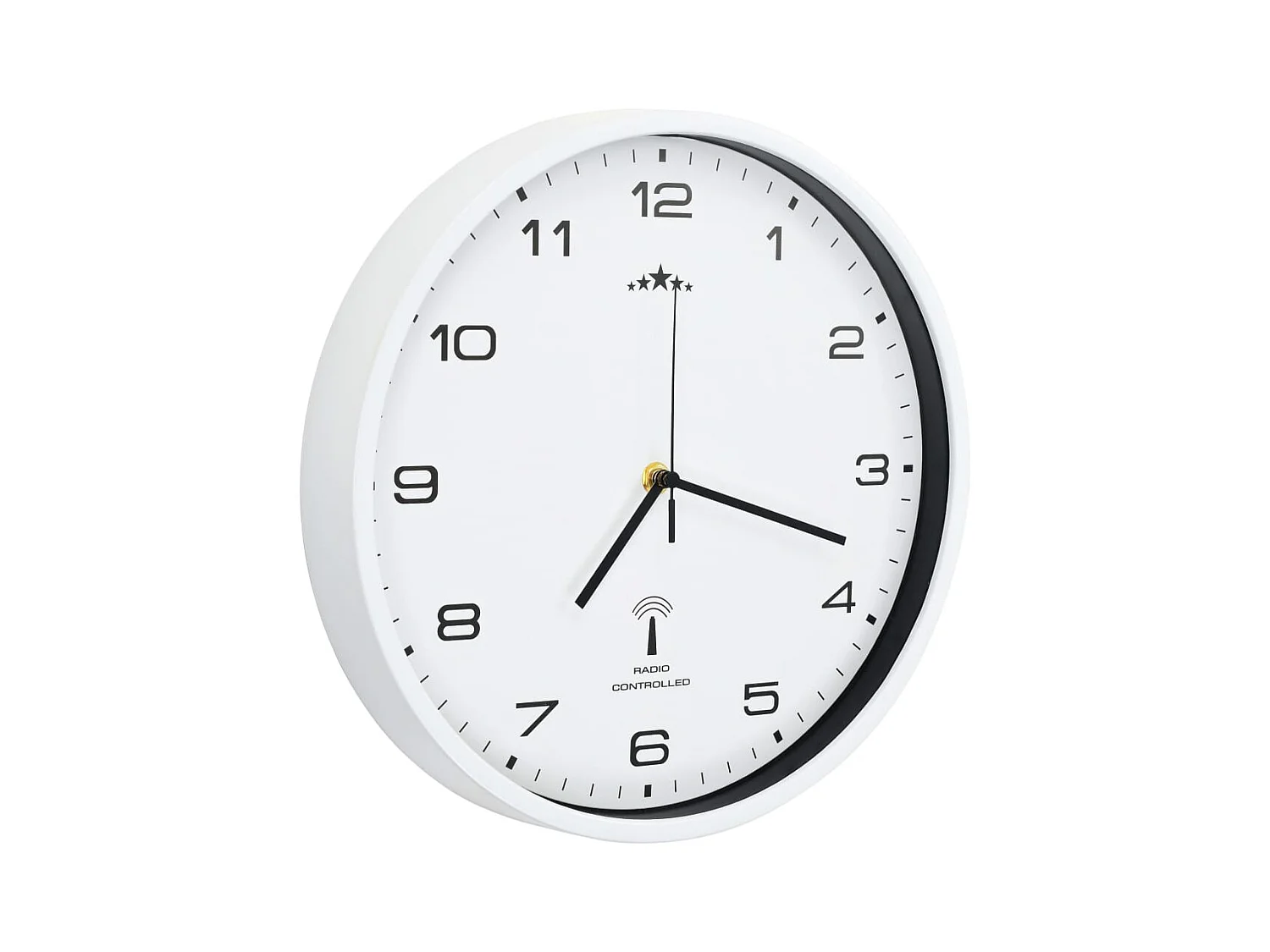 Reloj de pared radiocontrolado con movimiento de cuarzo 31 cm Blanco