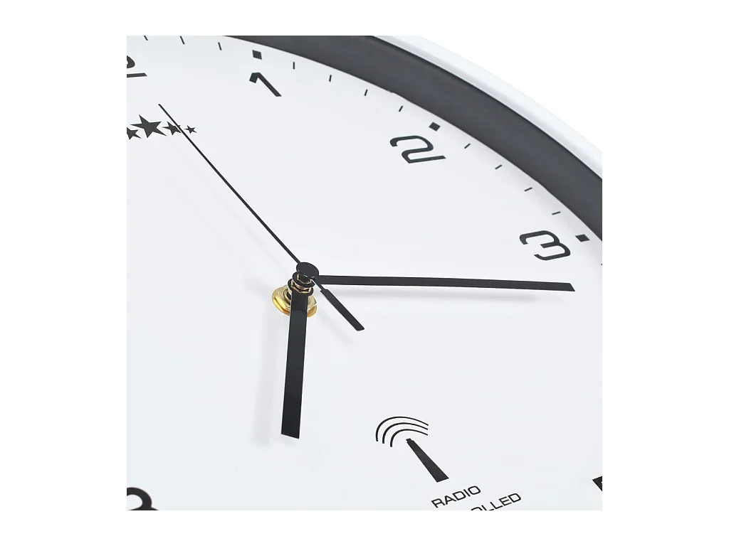Reloj de pared radiocontrolado con movimiento de cuarzo 31 cm Blanco
