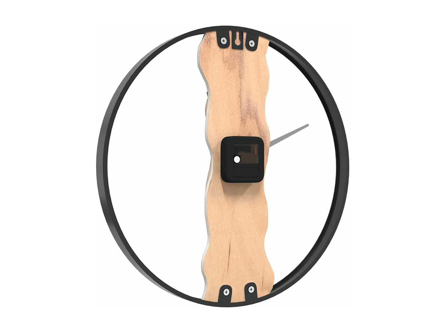 Horloge murale marron Ø35 cm fer et bois de chêne