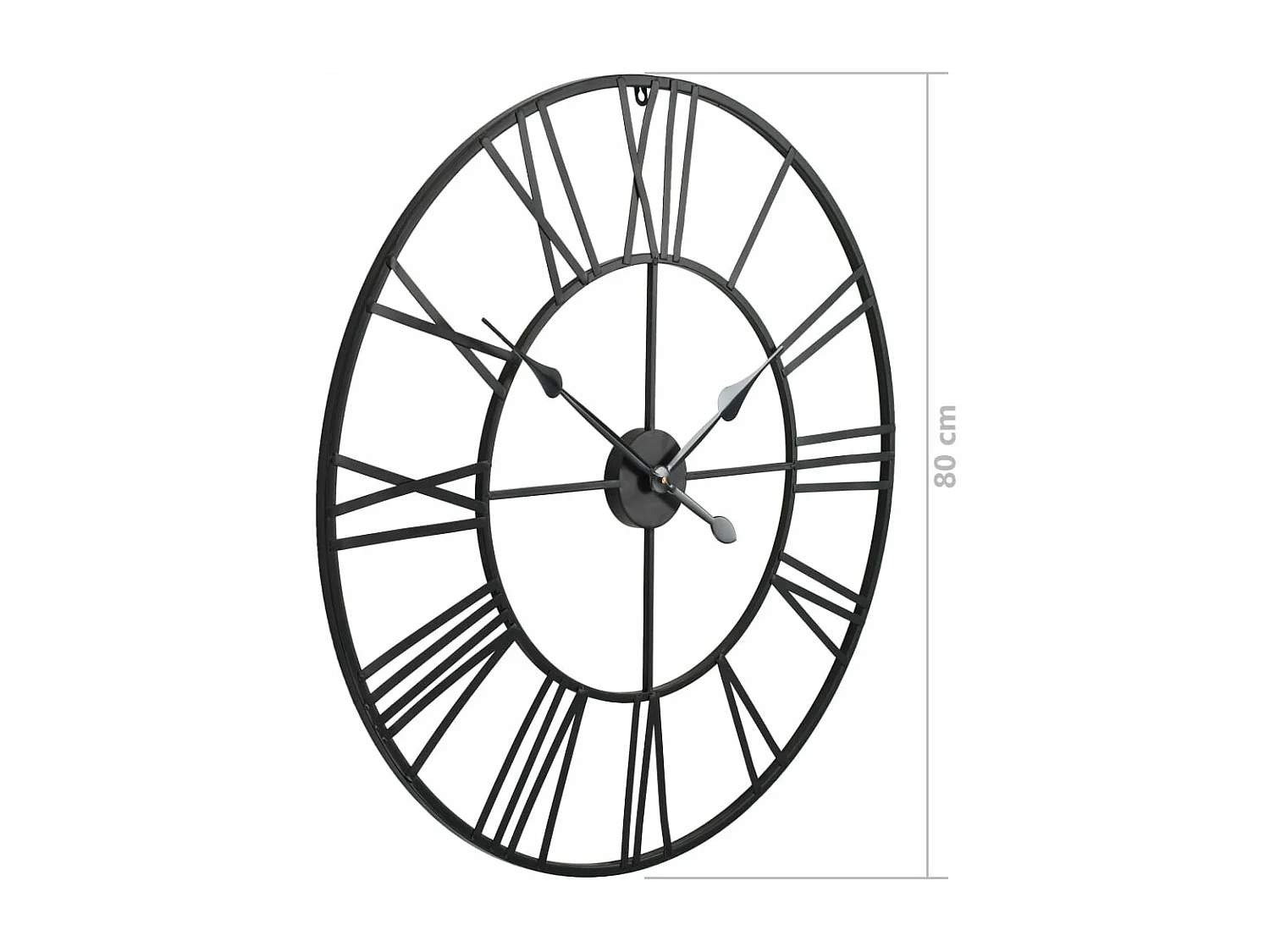 Horloge murale vintage avec mouvement à quartz Métal 80 cm XXL
